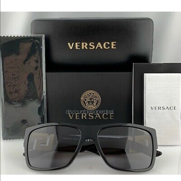 black greca squared sunglasses